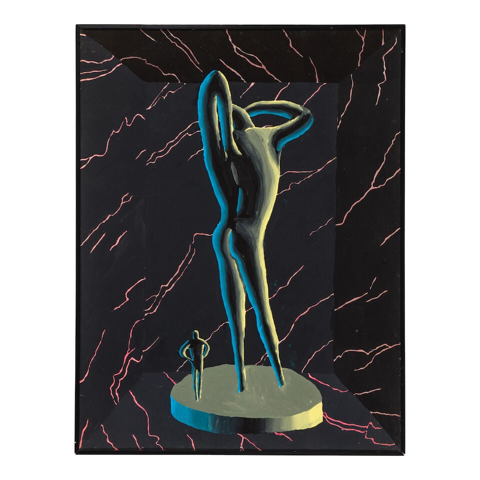 JEDD GARET (AMERICAN, BORN 1955) Dark Statue 50 x 38inframed 51 x 39in - 3