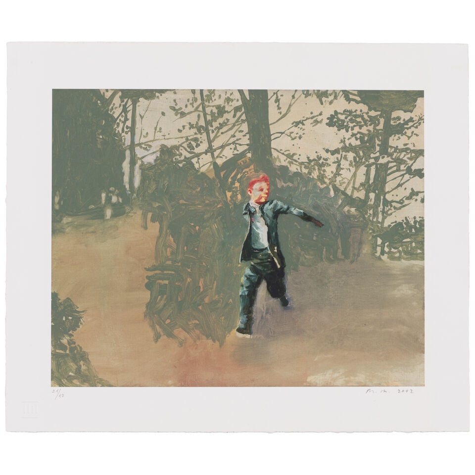 MARTIN MULL (AMERICAN, 1943-2024); Untitled;: MARTIN MULL (AMERICAN, 1943-2024) Untitled, 2002 Offset lithograph on wove paper, initialed in pencil, dated and numbered 24/40, with full margins. 13 x 16 1/4in sheet 17 x 20 1/4in unframed This lot