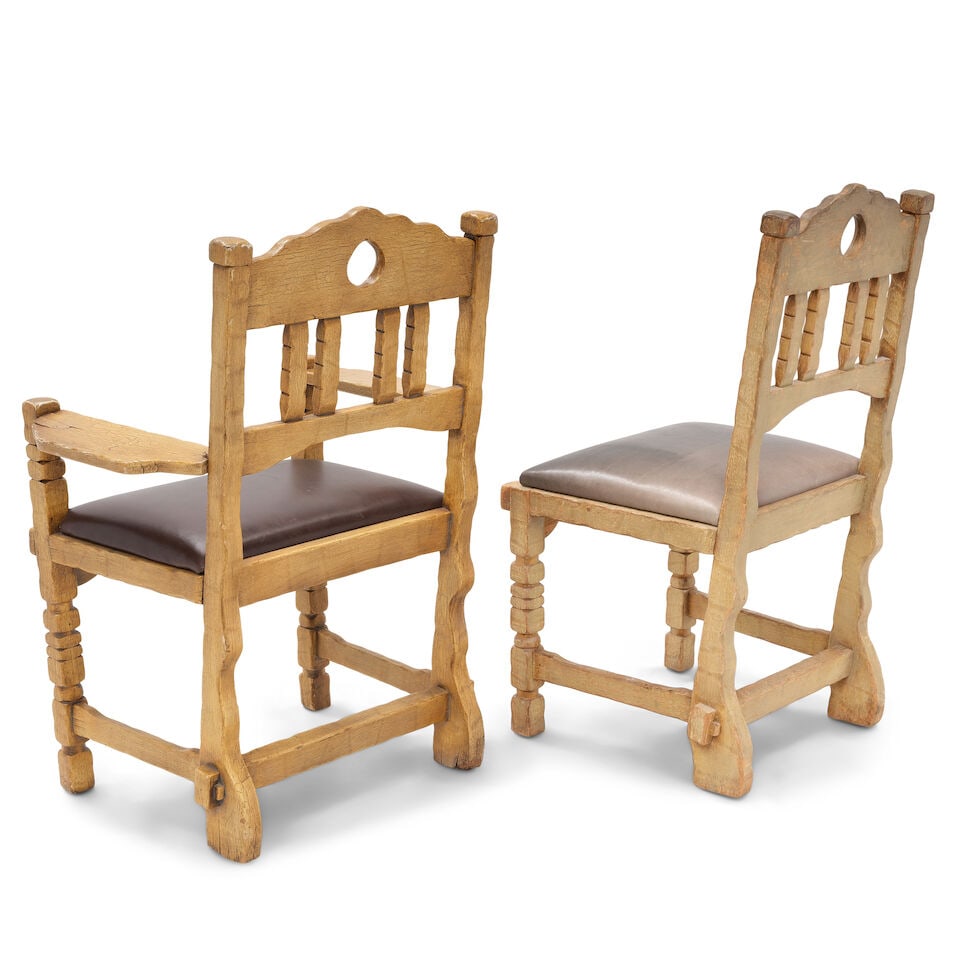 TWO MONTEREY STRAW IVORY STAINED WOOD CHAIRSCirca 1930 - 3