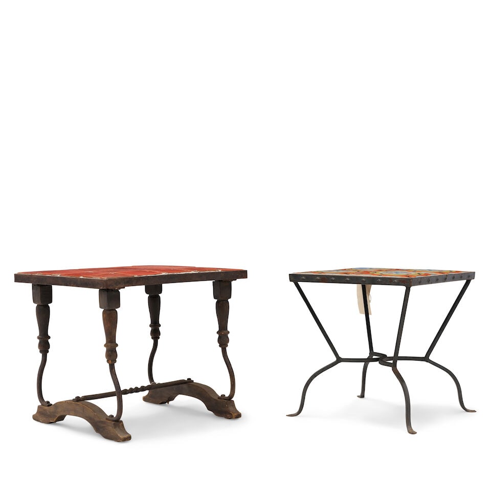 TWO MISSION STYLE TILE INSET PATIO TABLES20th century - 3