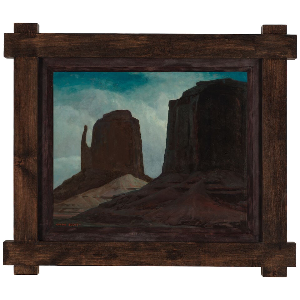 CLYDE EUGENE SCOTT (AMERICAN, 1884-1959) The West and East Mitten Buttes (Monument Valley Navajo... - 3
