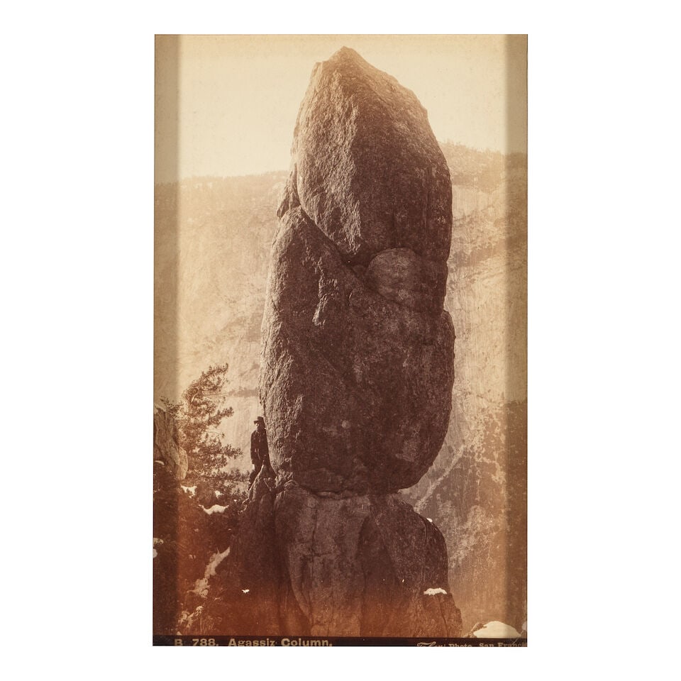 THREE FRAMED BLACK AND WHITE PHOTOGRAPHS OF YOSEMITE LANDMARKSCirca 1900 - 5