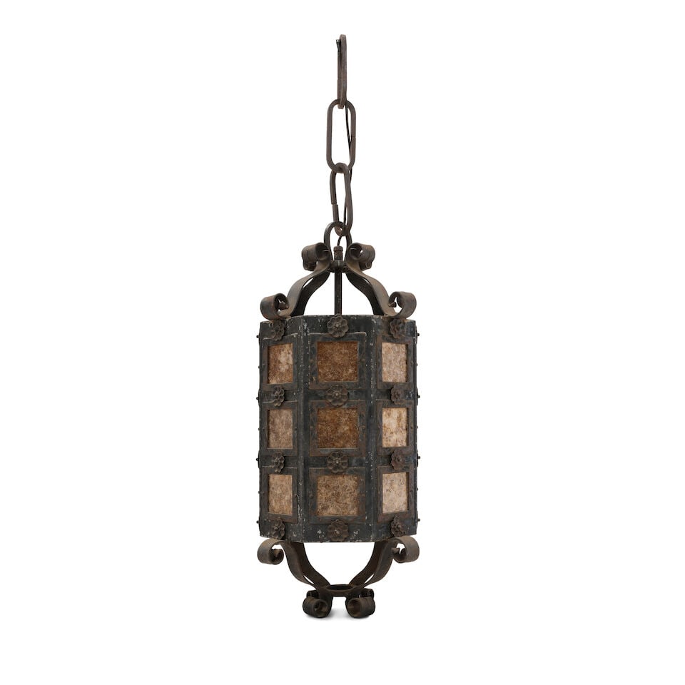 A GOTHIC REVIVAL STYLE WROUGHT-IRON LANTERN CHANDELIER - 3
