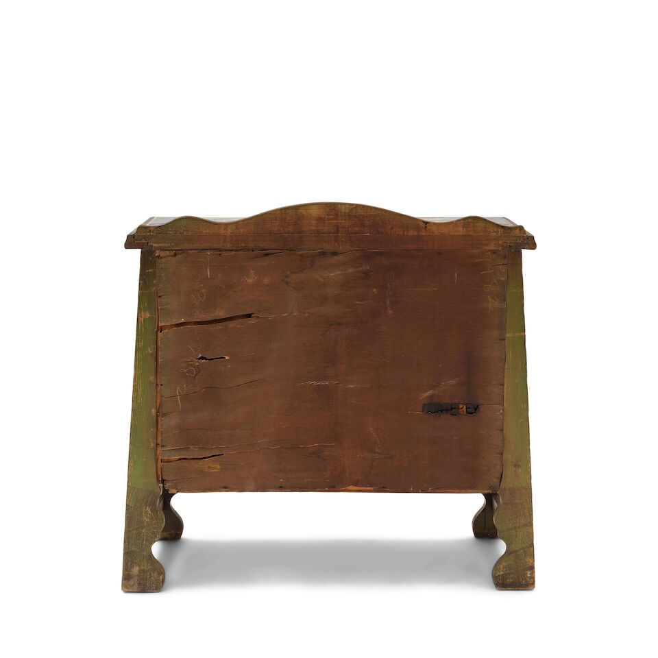 A MONTEREY IRON MOUNTED CATALINA TILE INSET PAINT DECORATED OLD WOOD STAINED LOWBOY DRESSERCirca... - 2