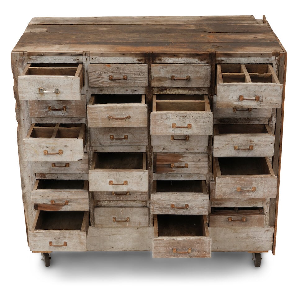 A RUSTIC WHITE WASHED PINE CARPENTER'S CHESTMid-20th century - 3