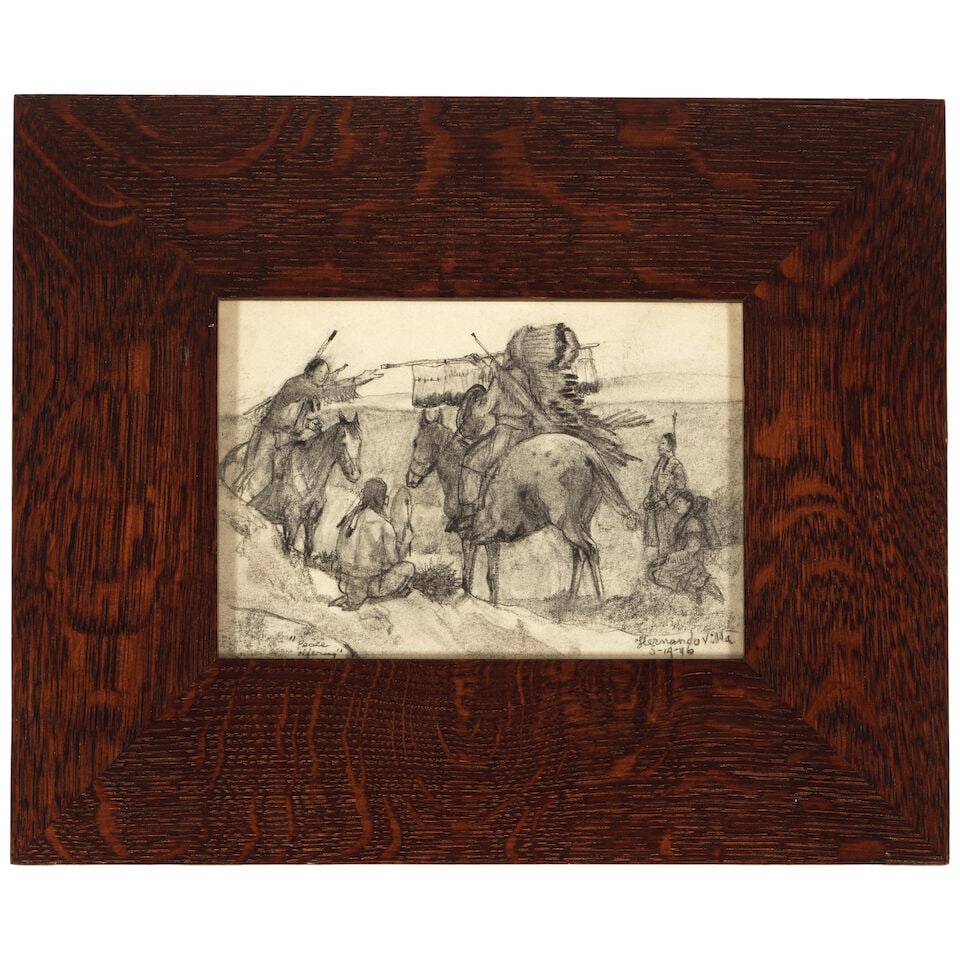 HERNANDO GONZALLO VILLA (AMERICAN, 1881-1952) Peace Offering sight 5 1/4 x 7 3/4inframed 11 1/4 ... - 3