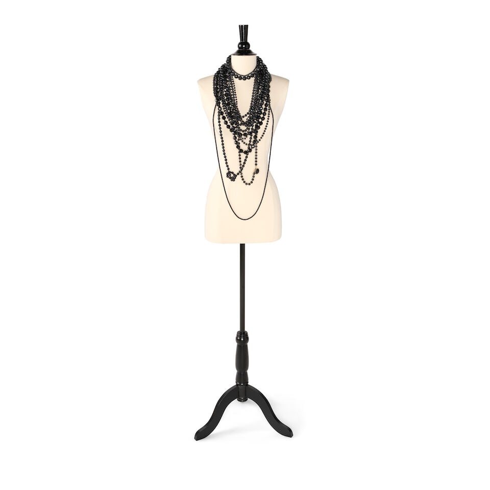 FIFTEEN CHUNKY BLACK BEAD NECKLACES - 2