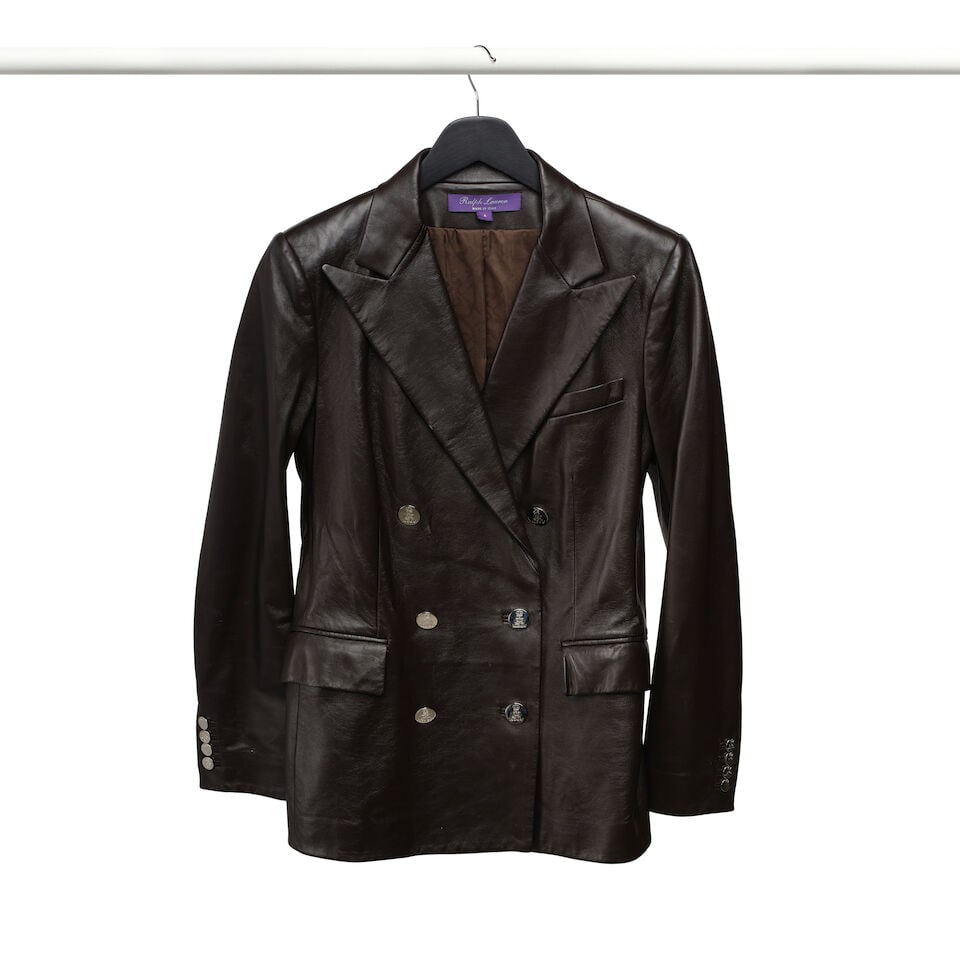 A RALPH LAUREN PURPLE LABEL CAMDEN LAMBSKIN JACKET, A RALPH LAUREN SHIRT AND A PAIR OF COMME DES... - 4