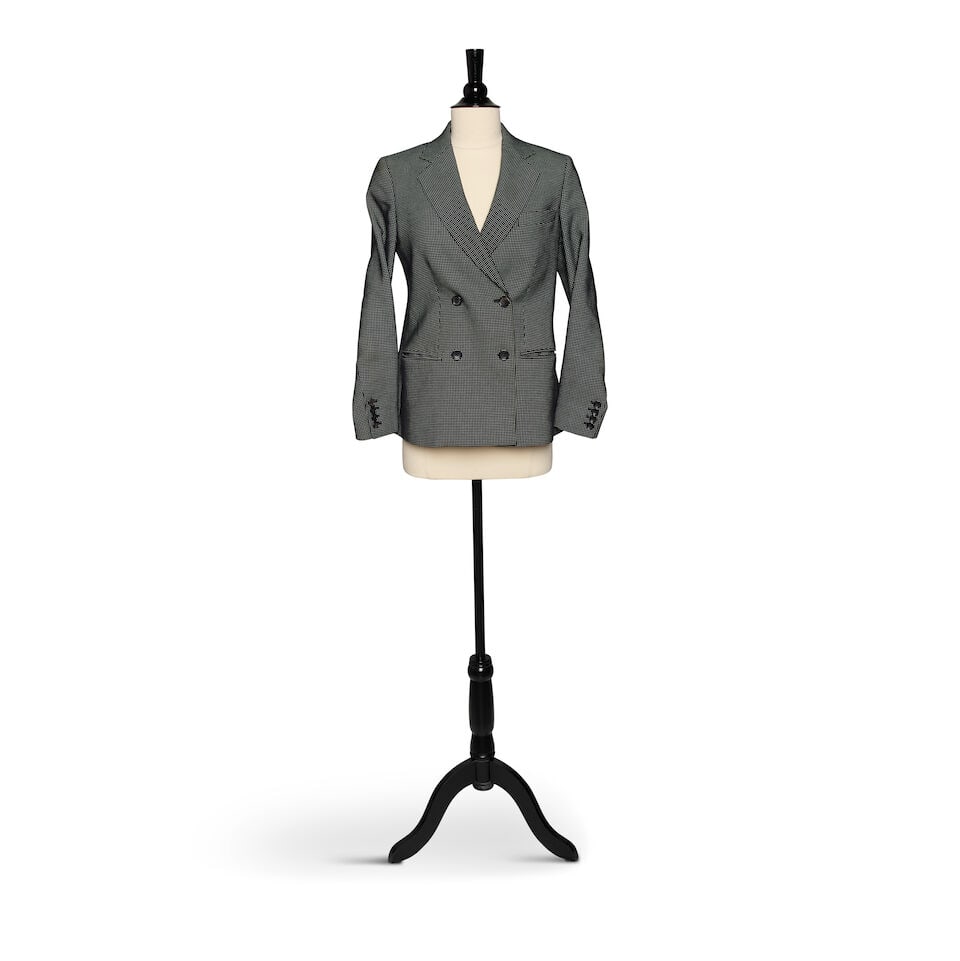 A PAUL SMITH BLACK JACKET WITH WHITE CROSSES, A RALPH LAUREN BLACK AND WHITE VERTICAL STRIPED BU... - 3