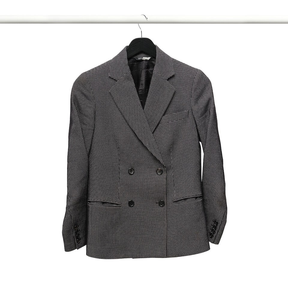 A PAUL SMITH BLACK JACKET WITH WHITE CROSSES, A RALPH LAUREN BLACK AND WHITE VERTICAL STRIPED BU... - 5