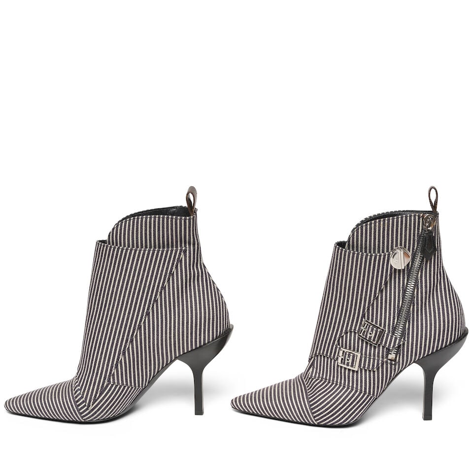 A PAIR OF LOUIS VUITTON STRIPED CANVAS JANET ANKLE BOOTSpring/Summer 2019 - 3