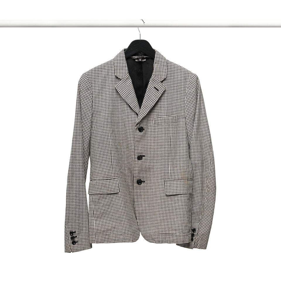 A COMME DES GARÇONS BLACK LABEL GINGHAM BLAZER AND A PAIR OF MAISON KITSUNÉ BLACK COTT... - 4