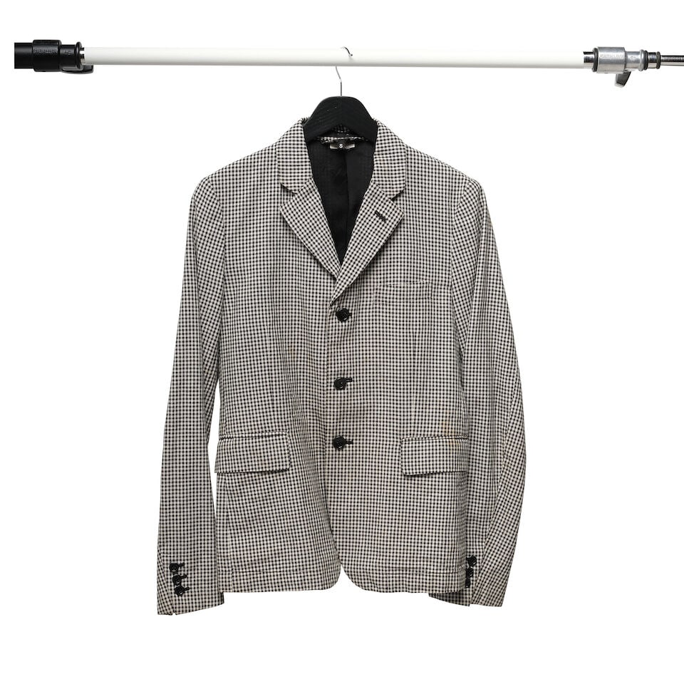 A COMME DES GARÇONS BLACK LABEL GINGHAM BLAZER AND A PAIR OF MAISON KITSUNÉ BLACK COTT... - 5