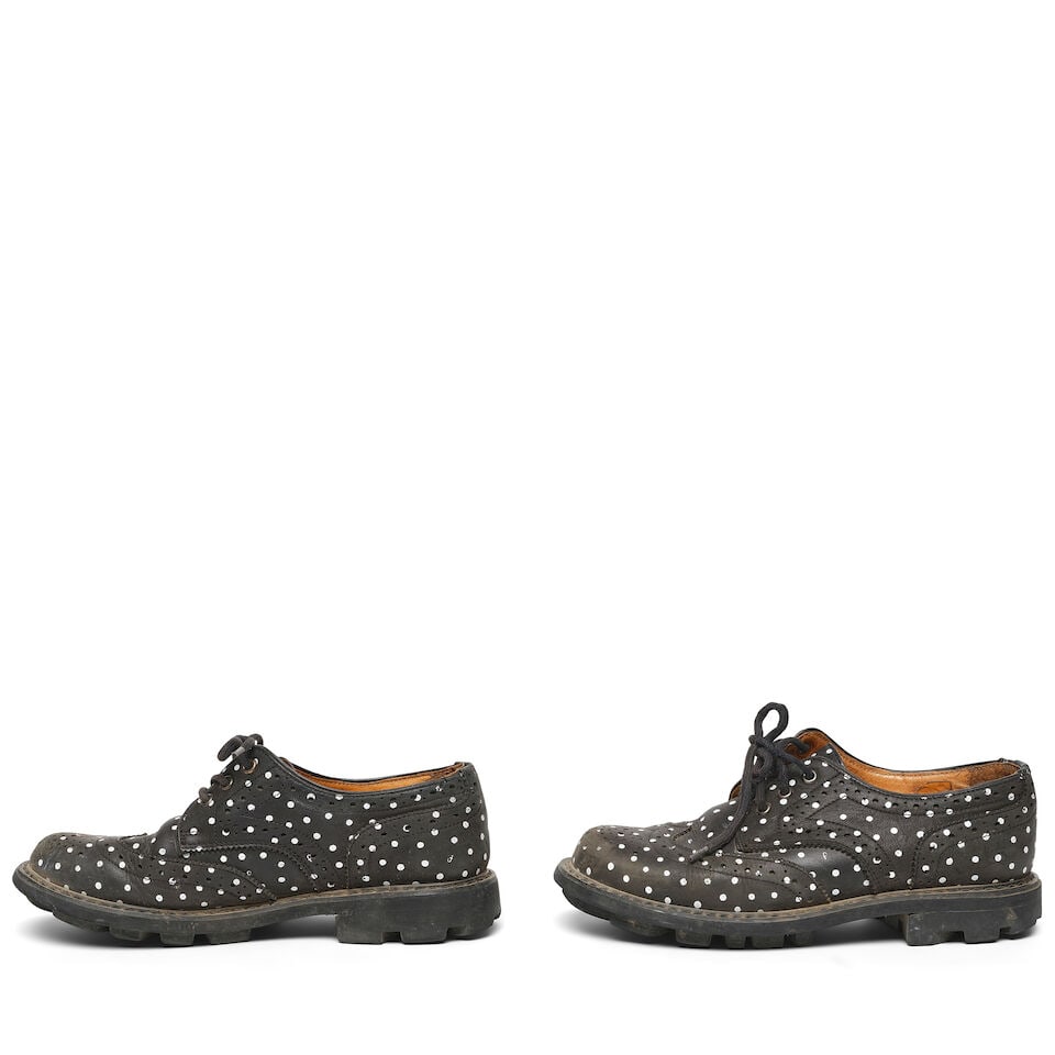 A PAIR OF JOHN FLUEVOG 7TH HEAVEN MICHAEL BLACK AND WHITE POLKA DOTA CLASSIC WING-TIPPED DERBY S... - 2