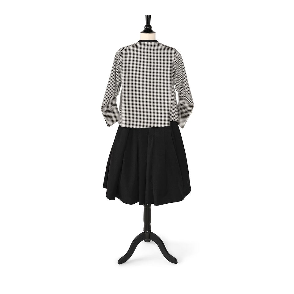 A TRICOT COMME DES GARÇONS GINGHAM JACKET AND AN UNMARKED BLACK SKIRT - 8