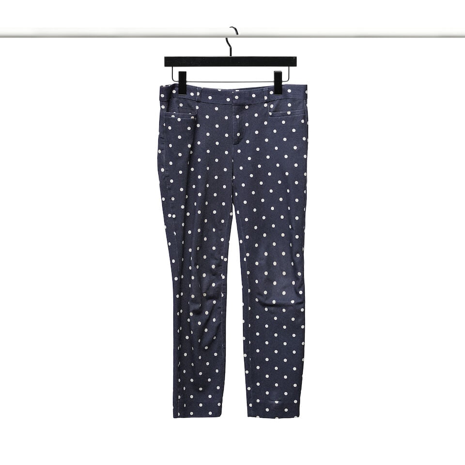 A GROUP OF BLUE AND WHITE POLKA DOT CLOTHING - 3