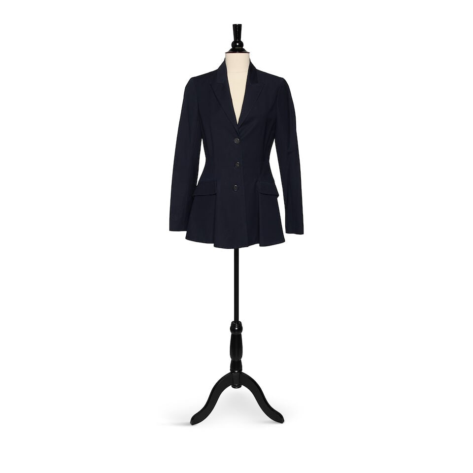 A RALPH LAUREN NAVY PINSTRIPE JACKET AND A CHRISTIAN DIOR BLACK JACKET - 5