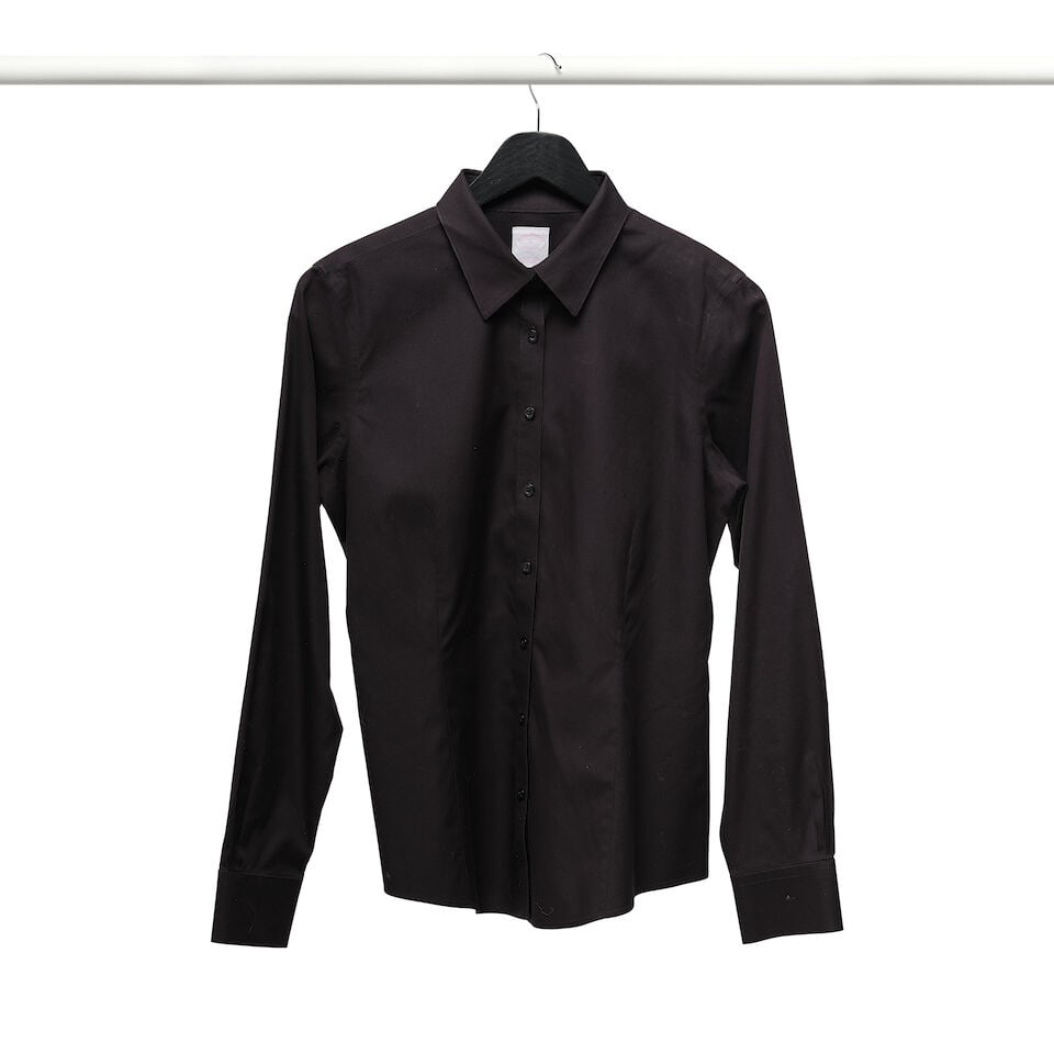 A BROOKS BROTHERS BLACK BUTTON-DOWN COLLARED SHIRT, PAIR OF BLACK AND WHITE PLAID PANTS, AND COM... - 4