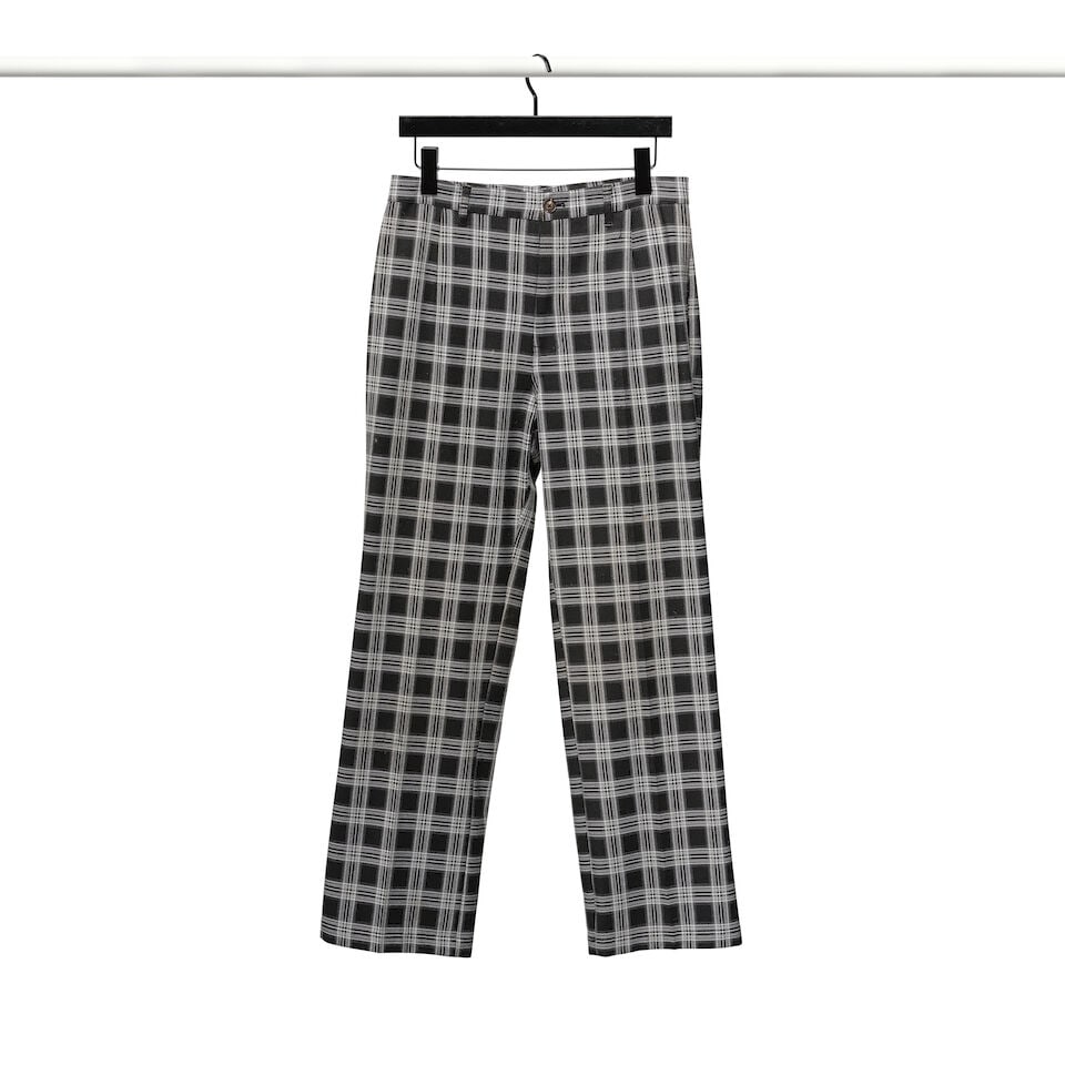 A BROOKS BROTHERS BLACK BUTTON-DOWN COLLARED SHIRT, PAIR OF BLACK AND WHITE PLAID PANTS, AND COM... - 6