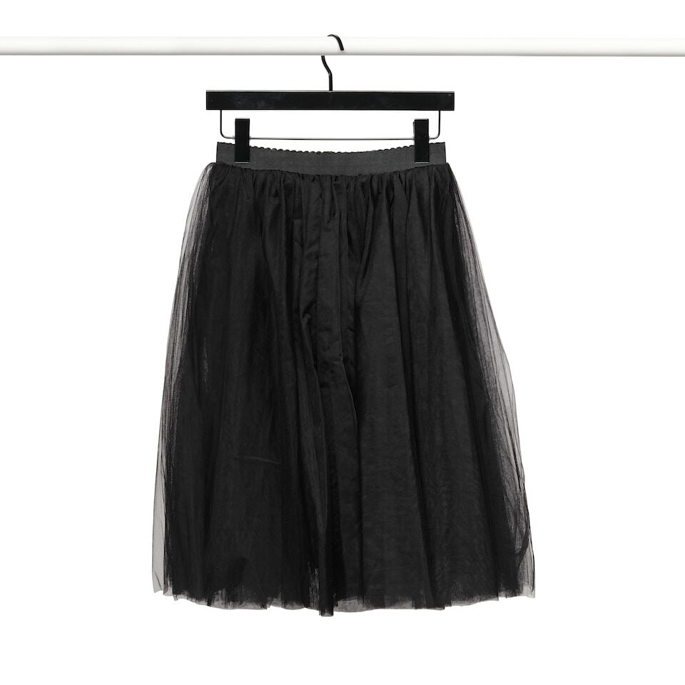 A COMME DES GARÇONS MUTED BROWN AND BEIGE FUR PRINT SKIRT - 2