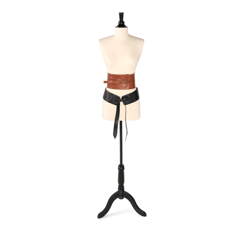 TWO LEATHER WRAP BELTS - 2