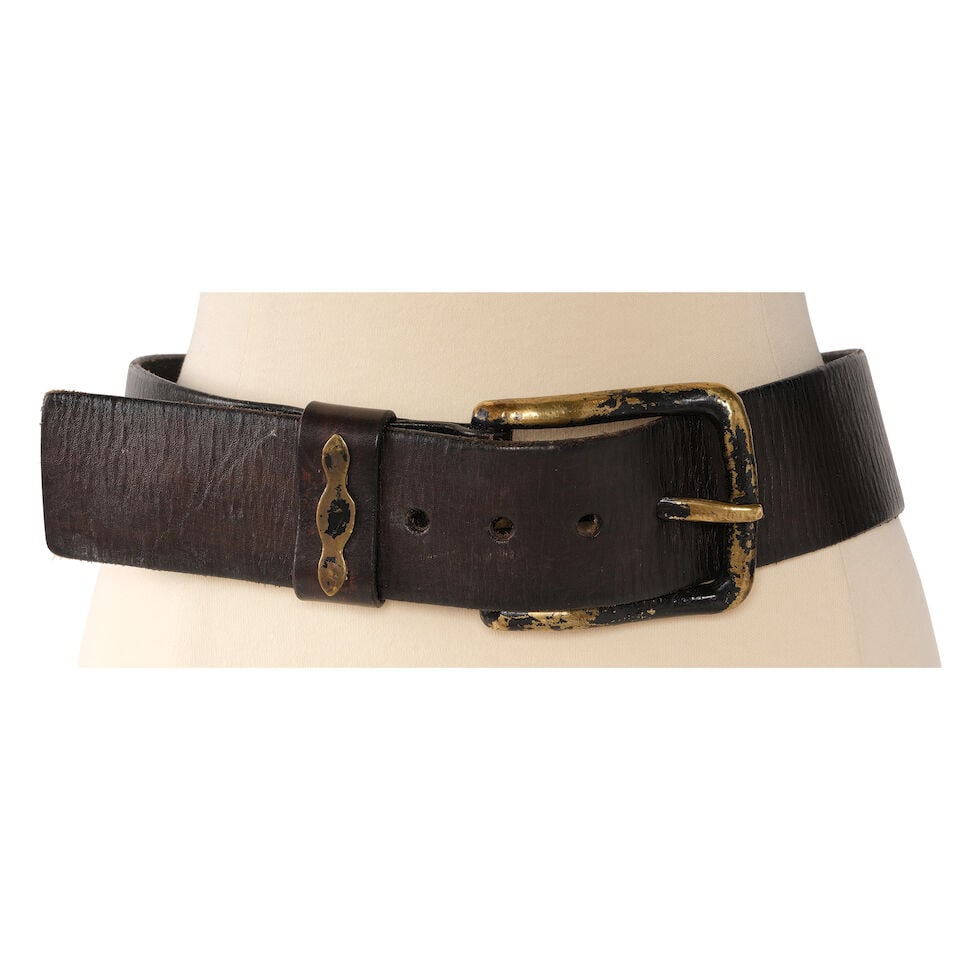 A RALPH LAUREN DARK BROWN LEATHER MEN'S BELT (1 of 2)