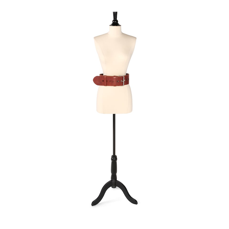 A RUST LEATHER WIDE BELT - 2