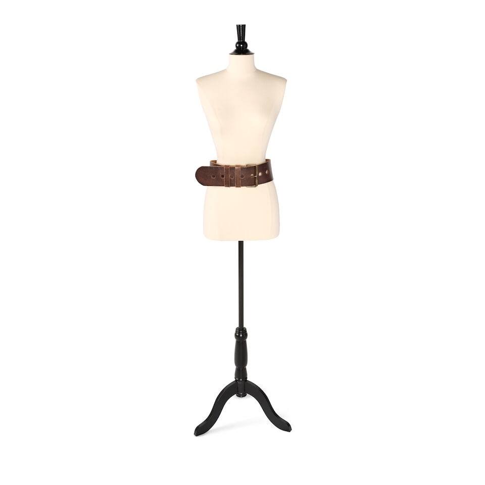 A MAHOGANY LEATHER WIDE BELT - 2