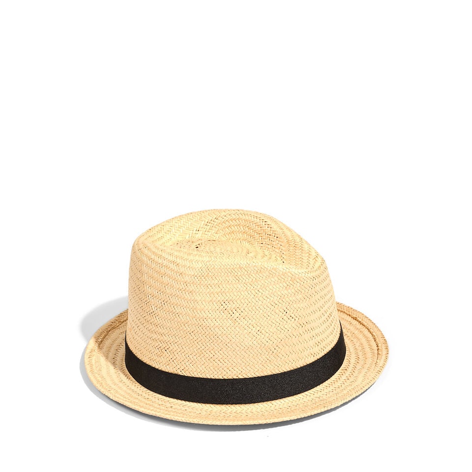 AN ARMANI STRAW HAT WITH BLACK RIBBON (1 of 1)
