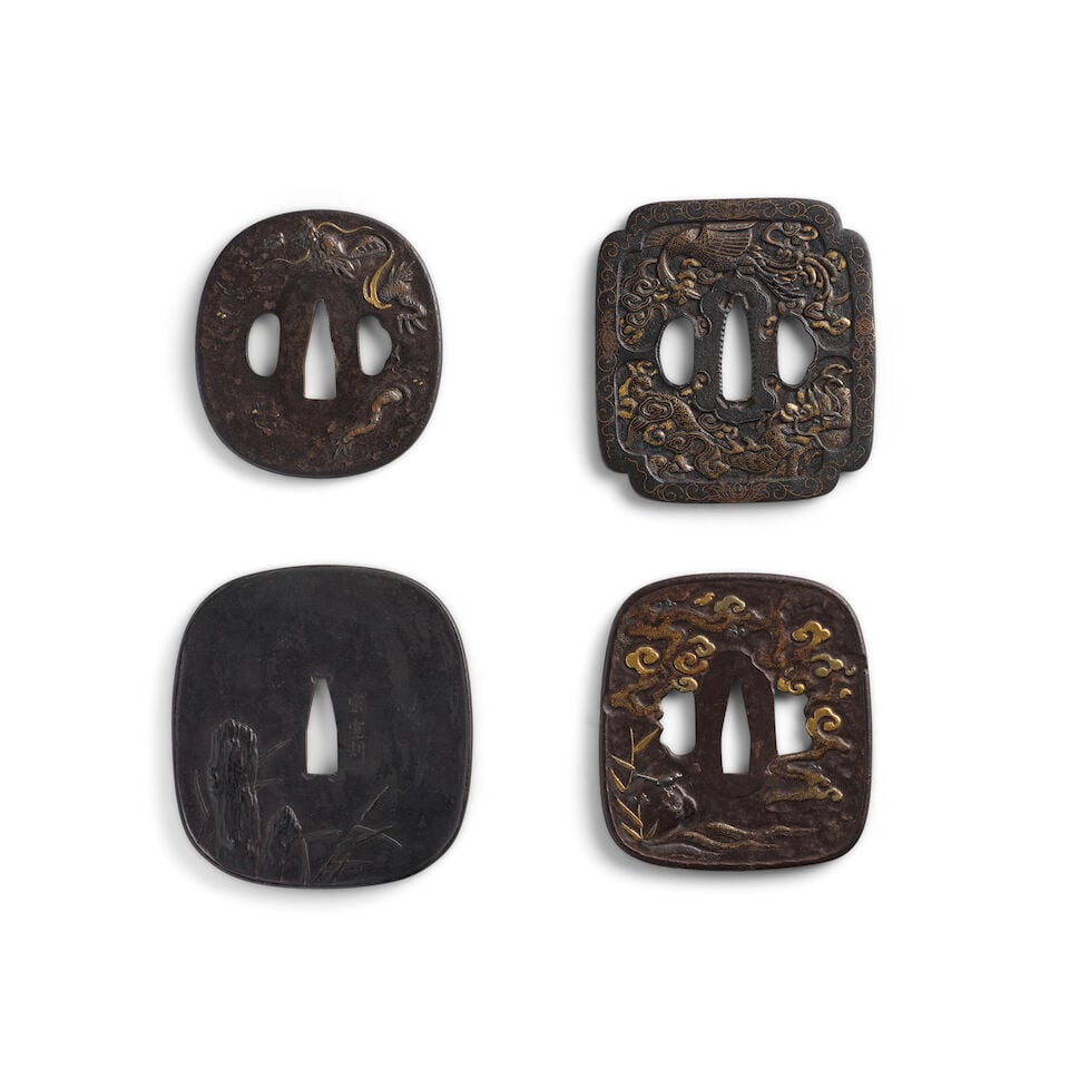 FOUR INLAID-IRON TSUBA (HAND GUARDS) Edo period (1615-1868), 18th/19th century (4) - 2