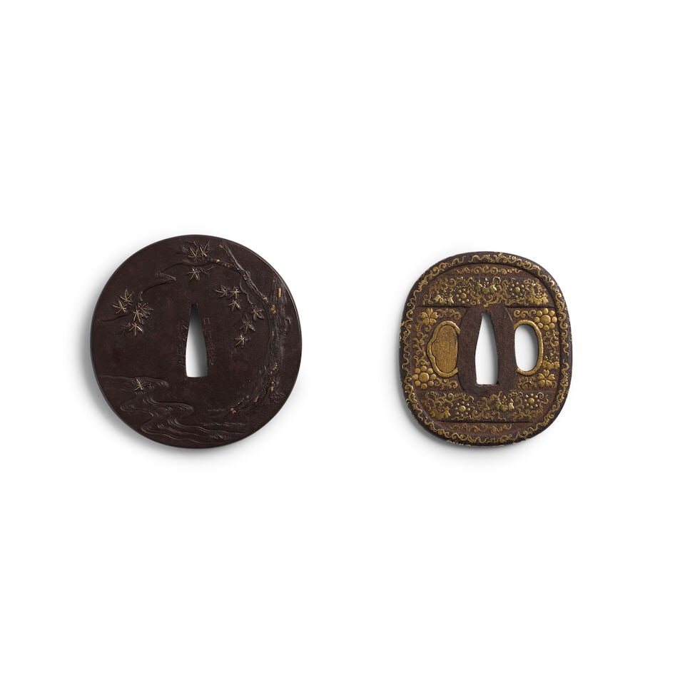 TWO INLAID-IRON TSUBA (HAND GUARDS) Edo period (1615-1868), 19th century (2) - 2