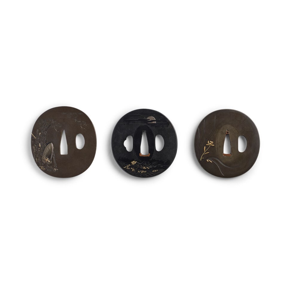 THREE MIXED-METAL TSUBA (HAND GUARDS) Edo period (1615-1868), 19th century (3) - 2