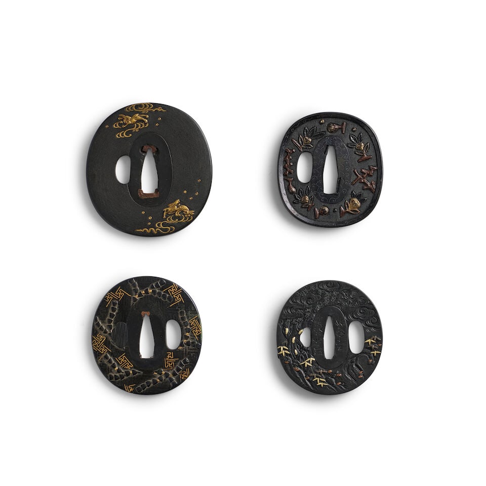 FOUR SHAKUDŌ TSUBA (HAND GUARDS) Momoyama (1573-1615) and Edo (1615-1868) period, 17th and ... - 2