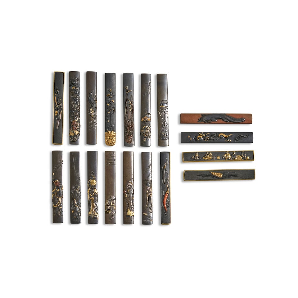 18 MIXED-METAL KOZUKA (KNIFE HANDLES) Edo period (1615-1868), 18th/19th century (18) - 4