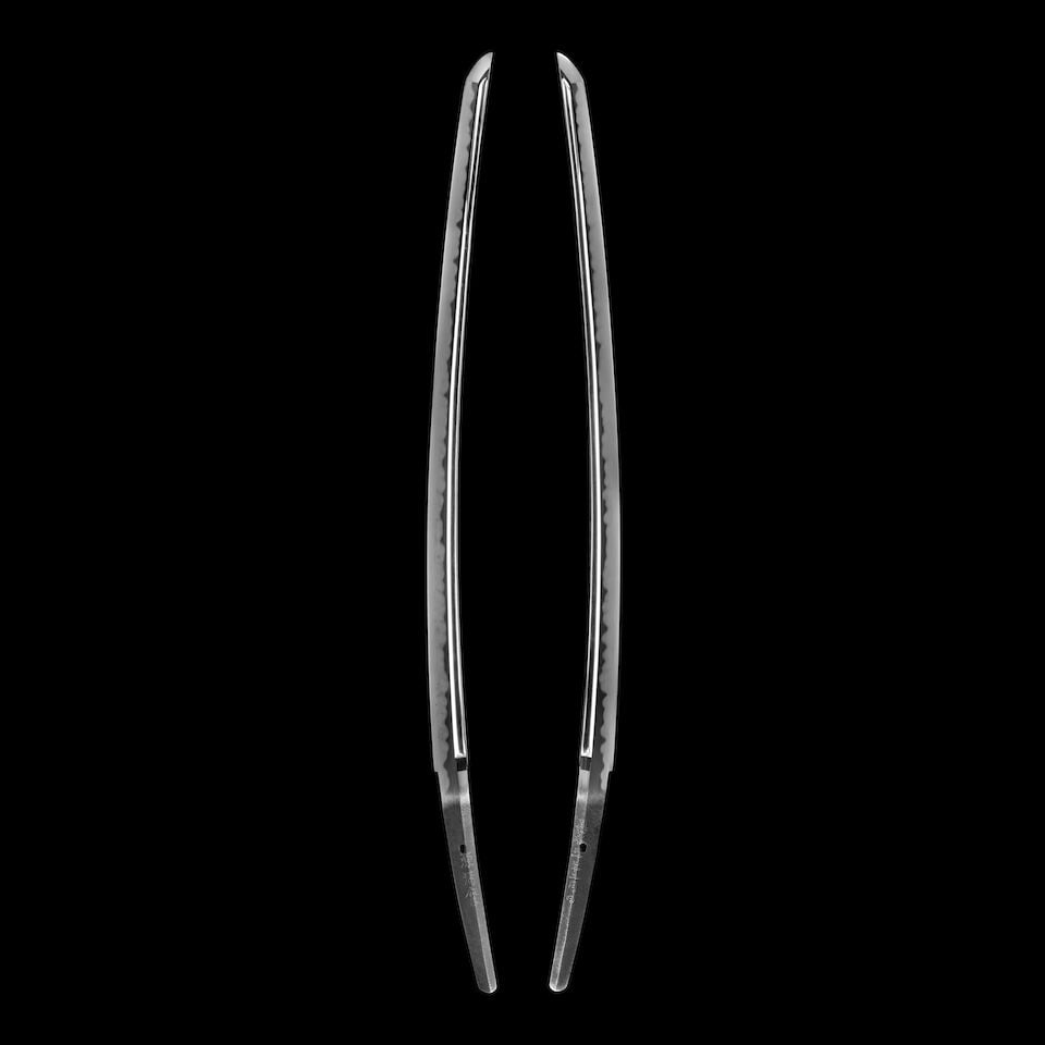 KIYOMARO LINEAGE (ACTIVE CIRCA 1850) A Musashi Katana Edo period (1615-1868), dated 1852 (2): KIYOMARO LINEAGE (ACTIVE CIRCA 1850) A Musashi Katana Edo period (1615-1868), dated 1852 The robust blade of honzukuri, iorimune configuration with a wide kasane and thick mihaba, extended kissaki and