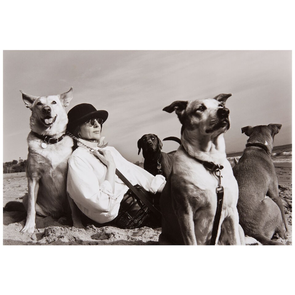 ANNIE LEIBOVITZ (AMERICAN, BORN 1949); 'Josie and Blue and Molly and Sticker and Diane';: ANNIE LEIBOVITZ (AMERICAN, BORN 1949) 'Josie and Blue and Molly and Sticker and Diane', 1997 Gelatin silver print; signed, titled, and dated in ink in the margin. 8 1/4 x 12 1/8in sheet 11 x