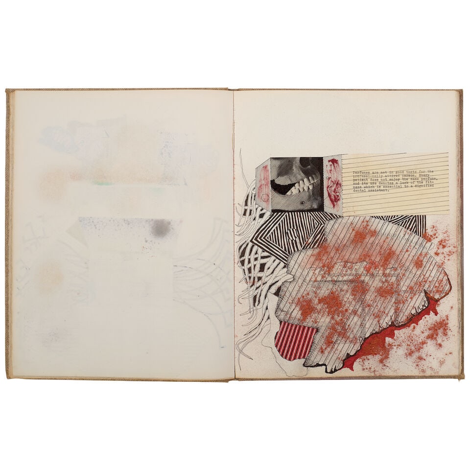 DIANE KEATON (AMERICAN, 1946-2025): GRIN AND BARE IT: DIANE KEATON (AMERICAN, 1946-2025): GRIN AND BARE IT A bound sketchbook containing thirty-three original collages relating to teeth and oral hygiene. sketchbook 13 1/2 x 11in Footnotes: From Diane