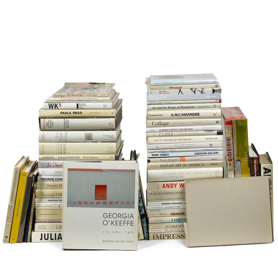 DIANE KEATON: A CURATED SELECTION OF ART BOOKS: DIANE KEATON: A CURATED SELECTION OF ART BOOKS Including Basquiat by Hans Werner Holzwarth, in the box sleeve, Georgia O'Keefe: Art and Letters by Jack Cowart and Juan Hamilton, and Andy Warhol: Retro