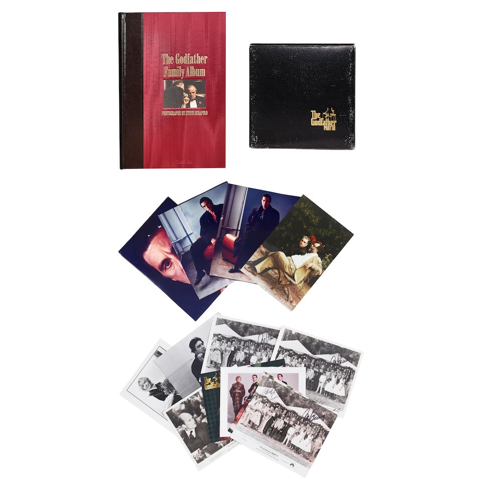 DIANE KEATON: A GROUP OF THE GODFATHER PART I, II, AND III MATERIALParamount Pictures, 1972, 197...: DIANE KEATON: A GROUP OF THE GODFATHER PART I, II, AND III MATERIAL Paramount Pictures, 1972, 1974, and 1990 Comprising a copy of The Godfather Family Album by Steve Shapiro, published by Taschen (200