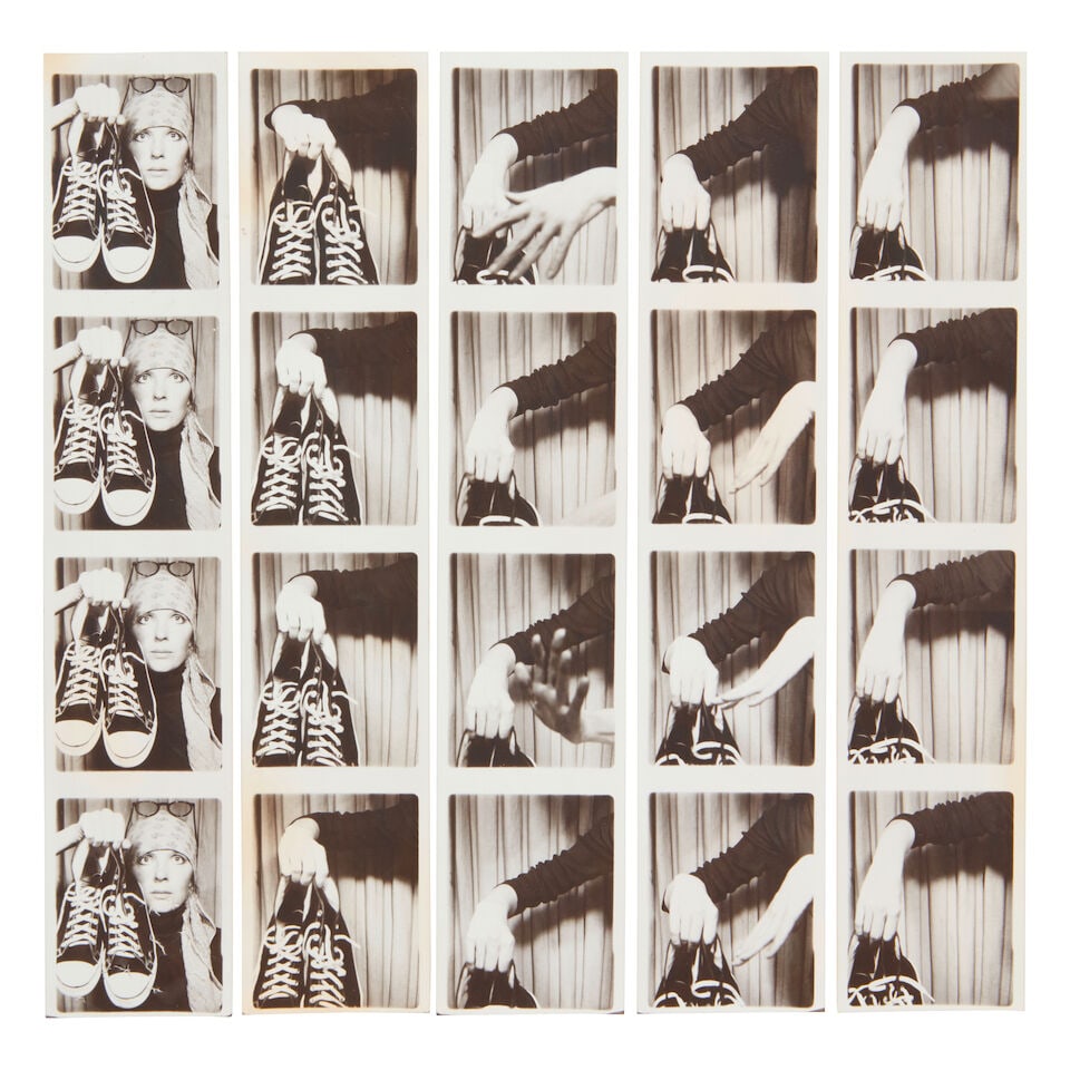 DIANE KEATON (AMERICAN, 1946-2025): FIVE BLACK AND WHITE PHOTOBOOTH STRIPS1970s: DIANE KEATON (AMERICAN, 1946-2025): FIVE BLACK AND WHITE PHOTOBOOTH STRIPS 1970s each strip 8 x 1/2in This lot is subject to the following lot symbols: ¤ ¤ Unless indicated by the ¤ sym