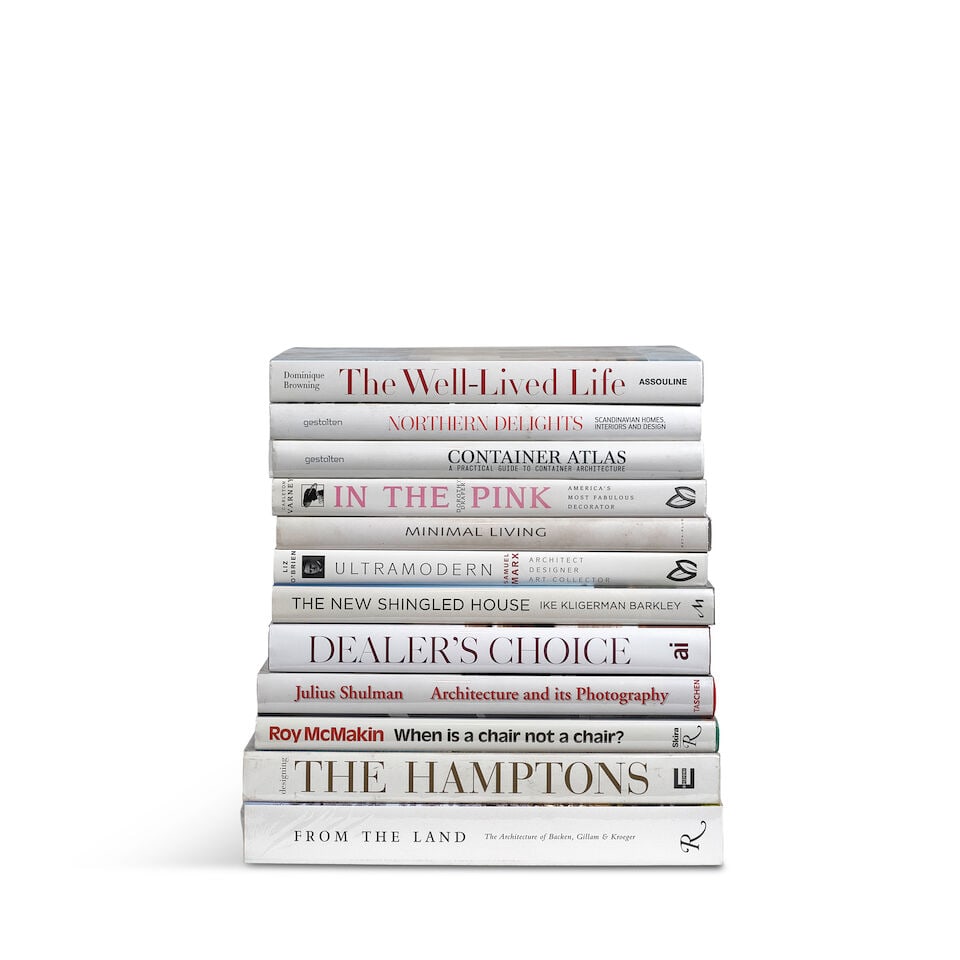DIANE KEATON: A CURATED SELECTION OF WHITE ART BOOKS ON ARCHITECTURE AND INTERIOR DESIGN AND A B...: DIANE KEATON: A CURATED SELECTION OF WHITE ART BOOKS ON ARCHITECTURE AND INTERIOR DESIGN AND A BLACK AND WHITE PAINTED DOG Including Dealer's Choice: At Home with Purveyors of Antique and Vintage