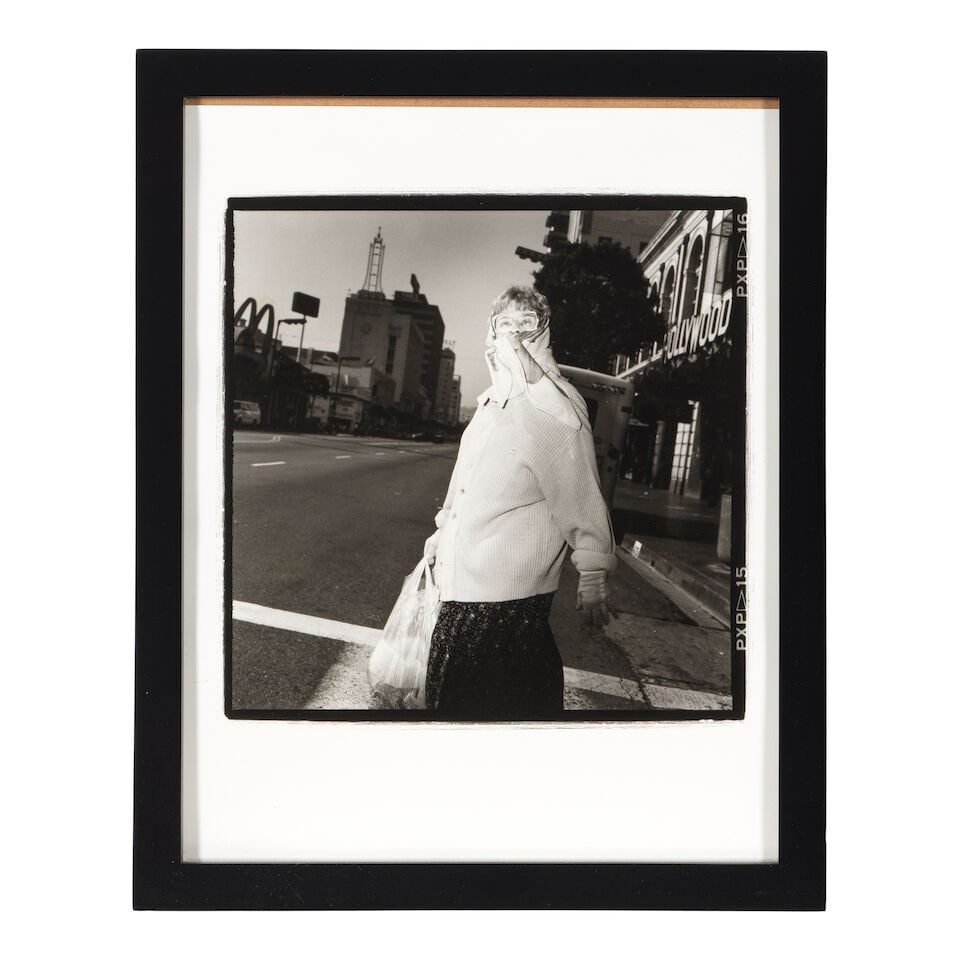 DIANE KEATON (AMERICAN, 1946-2025): SIX FRAMED BLACK AND WHITE PHOTOGRAPHS: PHOTOS OF PEOPLE ON ... - 17