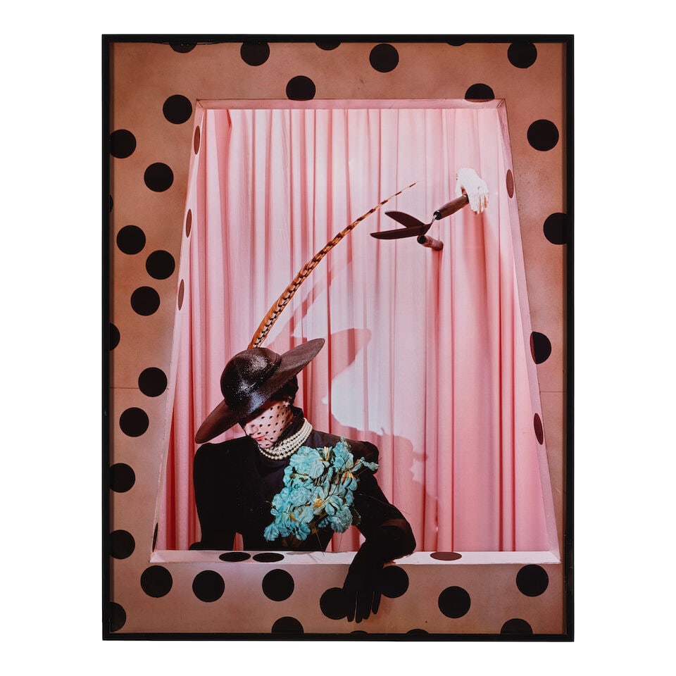 DIANE KEATON (AMERICAN, 1946-2025): A LARGE FORMAT COLOR PHOTOGRAPH OF A WOMAN WITH HAT AND POLK... - 2