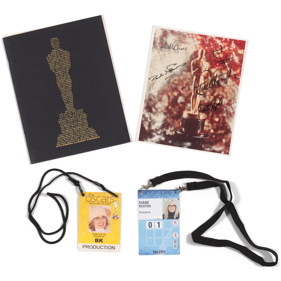 DIANE KEATON: A GROUP OF OSCARS MATERIAL: DIANE KEATON: A GROUP OF OSCARS MATERIAL Comprising a program for the 69th Annual Academy Awards in 1996, a Presenter pass for the 79th Annual Academy Awards in 2007, a Presenter pass for the 92nd