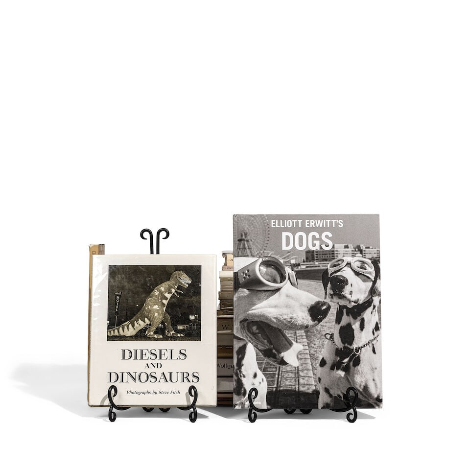 DIANE KEATON: A CURATED SELECTION OF BLACK AND WHITE BOOKS: DIANE KEATON: A CURATED SELECTION OF BLACK AND WHITE BOOKS Including At Work by Annie Leibovitz inscribed for diane / love Annie / Los Angeles 11.14.2015, Diesels and Dinosaurs by Steve Fitch and