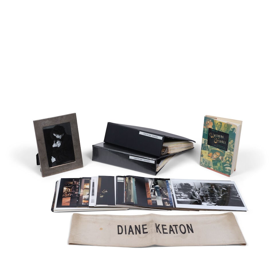 DIANE KEATON: A GROUP OF UNSTRUNG HEROES MATERIALBuena Vista Pictures, 1995: DIANE KEATON: A GROUP OF UNSTRUNG HEROES MATERIAL Buena Vista Pictures, 1995 Comprising two binders filled with reference images for the making of the movie compiled by Diane Keaton, a copy of