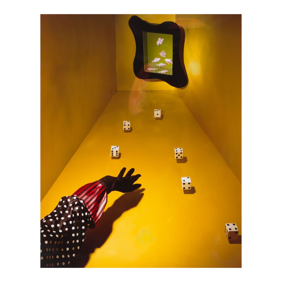 DIANE KEATON (AMERICAN, 1946-2025): TWO FRAMED LARGE COLORED SURREALIST PHOTOGRAPHS: DIANE KEATON (AMERICAN, 1946-2025): TWO FRAMED LARGE COLORED SURREALIST PHOTOGRAPHS the larger sight 36 1/2 x 29in framed 47 3/4 x 39in This lot is subject to the following lot symbols: ¤ ¤