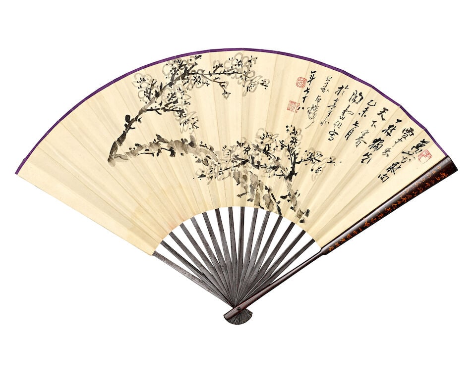 TAO SHOUBO (1902-1997); LIANG HANCAO (1899-1975) Plum Blossom; Poem in Running Script, 1955 - 2