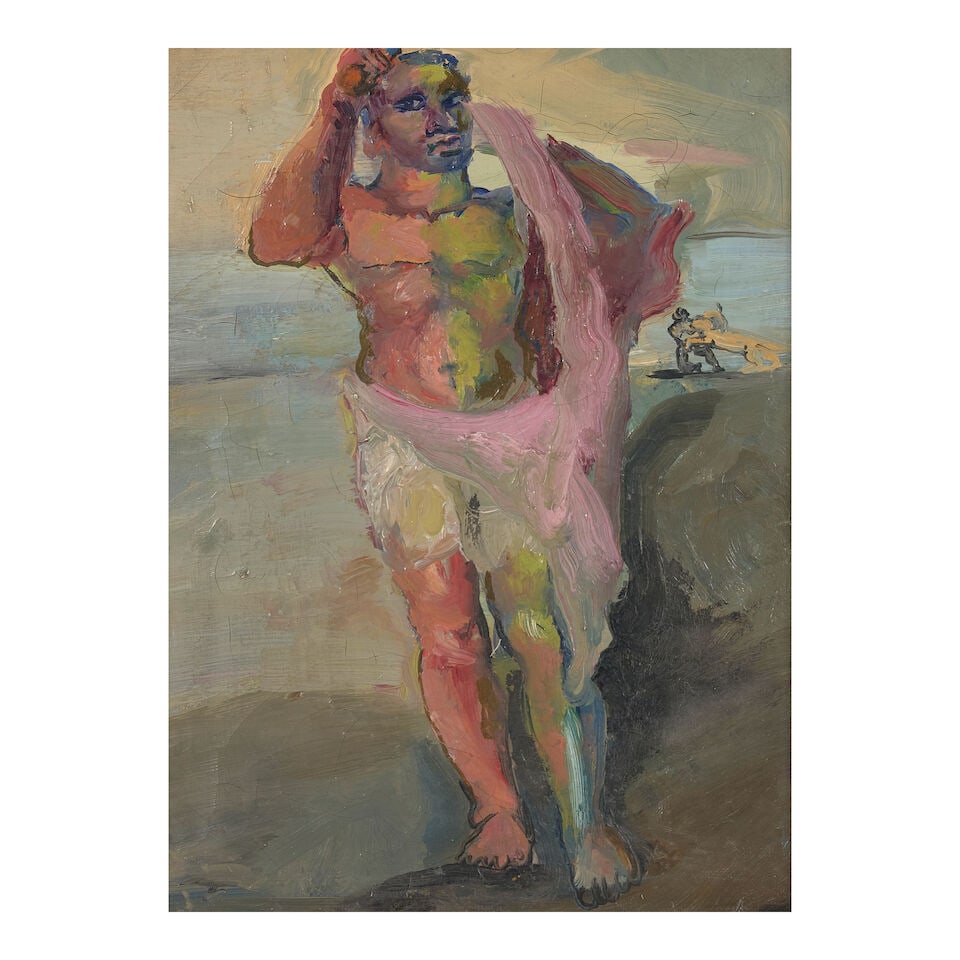 Philip Evergood (1901-1973) Gladiator: Philip Evergood (1901-1973) Gladiator signed and inscribed 'Evergood / Gladiator' (on the stretcher) oil on canvas 14 x 11 in (35.6 x 28.0 cm) Footnotes: Provenance Sale: Skinner, Boston, Studio Art