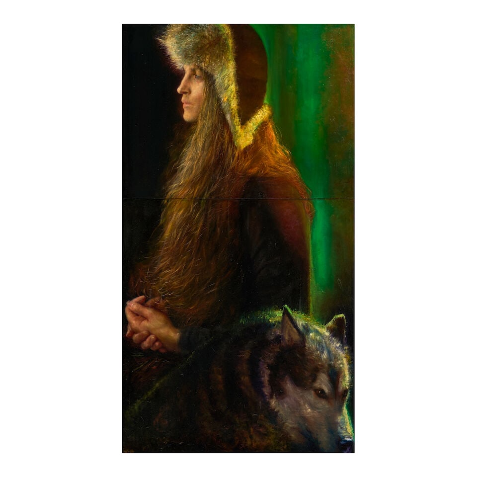 STEVEN ASSAEL (B. 1957) Tatiana (diptych): STEVEN ASSAEL (B. 1957) Tatiana (diptych) signed with the artist's initials and dated 'SA 06' (lower left) oil on Masonite 44 x 24 in (111.8 x 61.0 cm) Painted in 2006 Footnotes: Provenance Forum